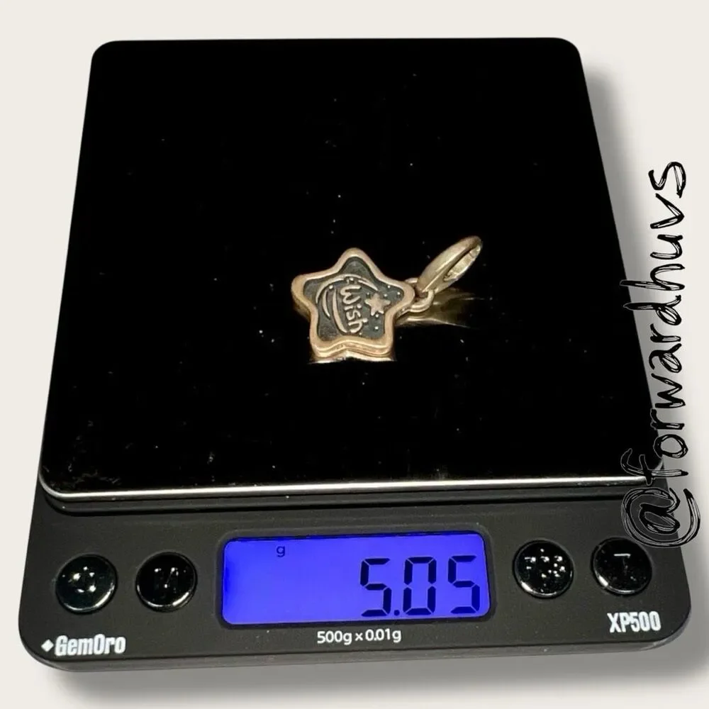 Sterling Silver Star Pendant – “Wish” & Make-A-Wish Foundation – Marked 925 - 5.